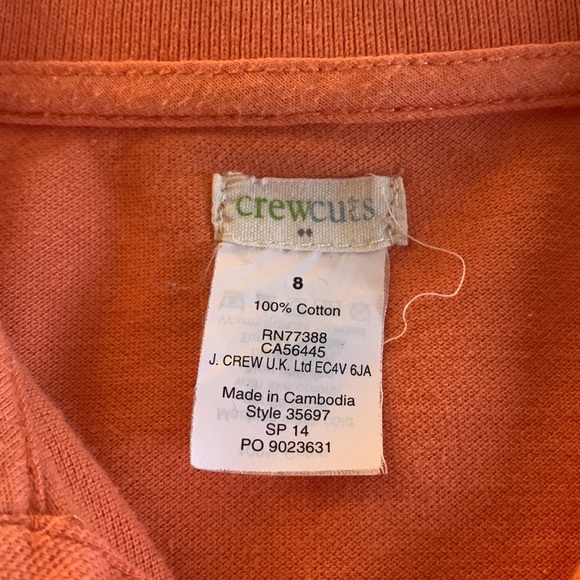 Crewcuts Orange Polo Shirt Boys 8 EUC - Picture 5 of 9